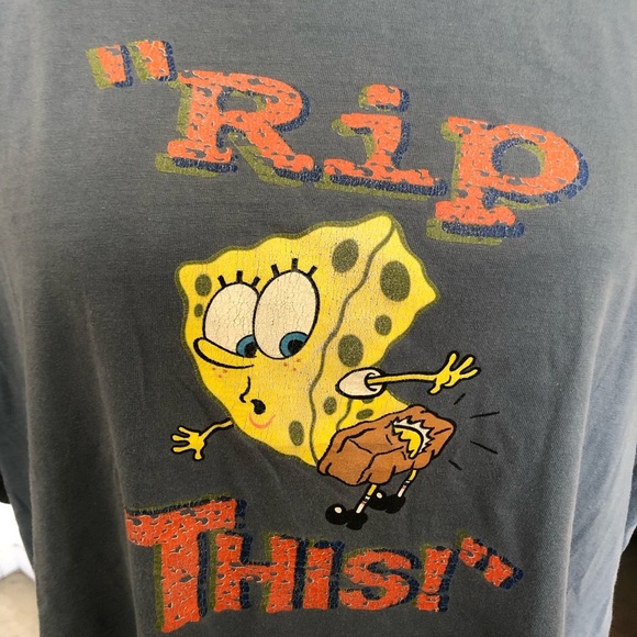 Nickelodeon SPONGEBOB SQUAREPANTS 2002 ‘Rip My Pants Vintage Short - Picture 6 of 9